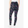 Woman Within Plus Size Stretch-Cotton Knit Pull-On Printed Leggings(Multi Graphic Floral)