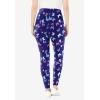 Woman Within Plus Size Stretch-Cotton Knit Pull-On Printed Leggings(Navy Butterflies)