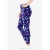 Woman Within Plus Size Stretch-Cotton Knit Pull-On Printed Leggings(Navy Butterflies)