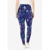 Woman Within Plus Size Stretch-Cotton Knit Pull-On Printed Leggings(Navy Multi Florals)