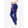 Woman Within Plus Size Stretch-Cotton Knit Pull-On Printed Leggings(Navy Multi Florals)