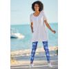 Woman Within Plus Size Stretch-Cotton Knit Pull-On Printed Leggings(Waterfall Dots)