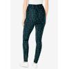 Woman Within Plus Size Stretch-Cotton Knit Pull-On Printed Leggings(Waterfall Dots)