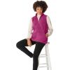 Woman Within Plus Size Zip-Front Microfleece Vest Long Fleece Vest(Royal Navy Sweethearts)
