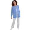 Woman Within Plus Size Fleece Baseball Jacket Long Oversized Fleece Coat(French Blue)