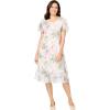 Woman Within Plus Size Overlay Tiered Dress(Sage Watercolor)