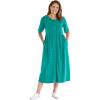 Woman Within Plus Size Short-Sleeve Button-Front Pocket Dress (Petite Available) – 7X, Waterfall