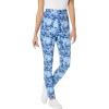 Woman Within Plus Size Stretch-Cotton Knit Pull-On Printed Leggings(Blue Tie Dye)