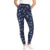 Woman Within Plus Size Stretch-Cotton Knit Pull-On Printed Leggings(Navy Butterflies)
