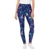 Woman Within Plus Size Stretch-Cotton Knit Pull-On Printed Leggings(Navy Multi Florals)