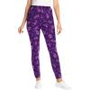 Woman Within Plus Size Stretch-Cotton Knit Pull-On Printed Leggings(Radiant Purple Soft Floral)