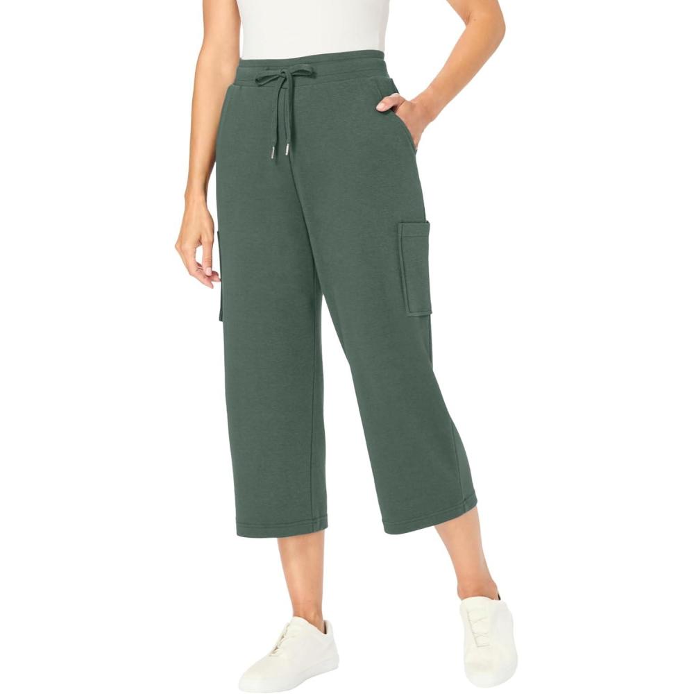 imageWoman Within Plus Size Knit Cargo CapriPine