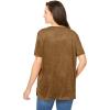 Woman Within Plus Size Faux Suede Tee(Toffee)