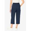 Woman Within Plus Size Knit Cargo Capri(Navy)