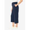 Woman Within Plus Size Knit Cargo Capri(Navy)