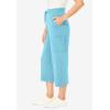 Woman Within Plus Size Knit Cargo Capri(Seamist Blue)