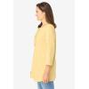 Woman Within Plus Size Lace-Up Three-Quarter Sleeve Tee(Banana)