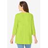 Woman Within Plus Size Lace-Up Three-Quarter Sleeve Tee(Banana)