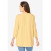 Woman Within Plus Size Lace-Up Three-Quarter Sleeve Tee(Banana)