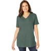 Woman Within Plus Size Faux Suede Tee(Pine)