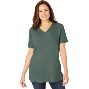 Woman Within Plus Size Faux Suede Tee(Pine)