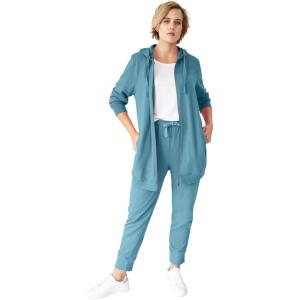 ellos Plus Size French Terry Jogger(Blue Sea)