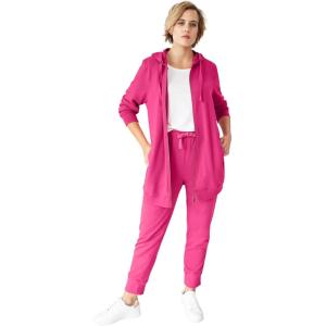 ellos Plus Size French Terry Jogger(Raspberry Sorbet)