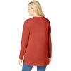 Woman Within Plus Size Perfect Long-Sleeve V-Neck Tunic(Burnt Red)