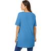 Woman Within Plus Size Perfect Short-Sleeve Boatneck Tunic(Azure Blue)