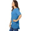 Woman Within Plus Size Perfect Short-Sleeve Boatneck Tunic(Azure Blue)