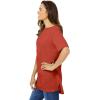 Woman Within Plus Size Perfect Short-Sleeve Boatneck Tunic(Burnt Red)