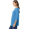 Woman Within Plus Size Perfect Three-Quarter Sleeve Boatneck Tee(Azure Blue)