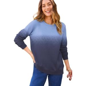 Woman Within Plus Size Printed Sweatshirt(French Blue Ombre)