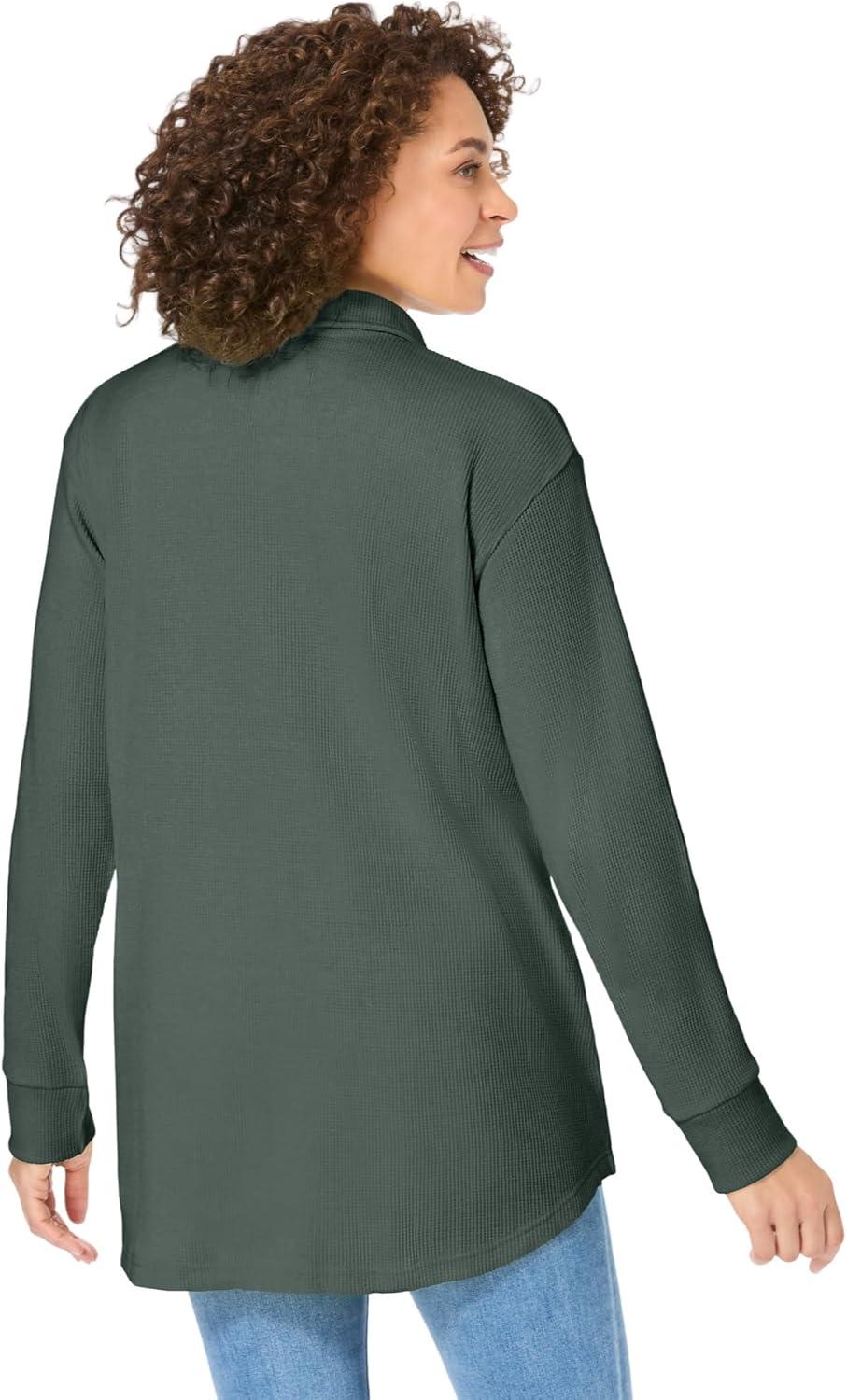 imageWoman Within Plus Size Relaxed WaffleThermal TunicPine