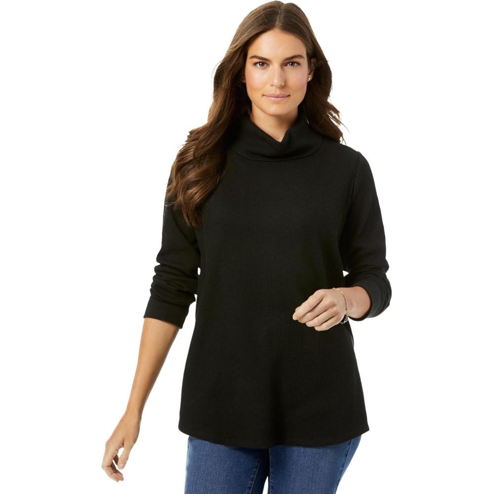 imageWoman Within Plus Size Thermal TurtleneckBlack