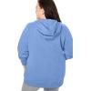 Woman Within Plus Size Better Fleece Zip-Front Hoodie Long Oversized Sweatshirt(French Blue)