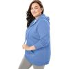 Woman Within Plus Size Better Fleece Zip-Front Hoodie Long Oversized Sweatshirt(French Blue)