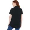 Woman Within Plus Size Petite Perfect Short Sleeve Shirt(Black)