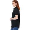 Woman Within Plus Size Petite Perfect Short Sleeve Shirt(Black)