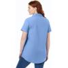 Woman Within Plus Size Petite Perfect Short Sleeve Shirt(French Blue)