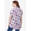 Woman Within Plus Size Petite Perfect Short Sleeve Shirt(Soft Iris Shadow Floral)