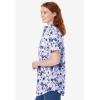 Woman Within Plus Size Petite Perfect Short Sleeve Shirt(Ultra Blue Shadow Floral)