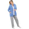 Woman Within Plus Size Better Fleece Zip-Front Hoodie Long Oversized Sweatshirt(French Blue)
