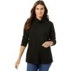 Woman Within Plus Size Thermal Turtleneck(Black)