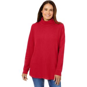 Woman Within Plus Size Thermal Turtleneck(Classic Red)