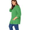 Woman Within Plus Size Button-Front Shaker Cardigan(Grass)