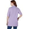 Woman Within Plus Size Elbow-Sleeve Polo Tunic(Pale Lilac)