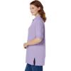 Woman Within Plus Size Elbow-Sleeve Polo Tunic(Pale Lilac)