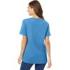 Woman Within Plus Size Perfect Short-Sleeve V-Neck Tee (Petite Available)(Azure Blue)