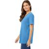 Woman Within Plus Size Perfect Short-Sleeve V-Neck Tee (Petite Available)(Azure Blue)